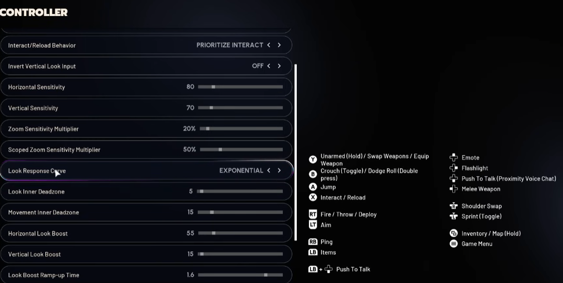 arc raider controller setting